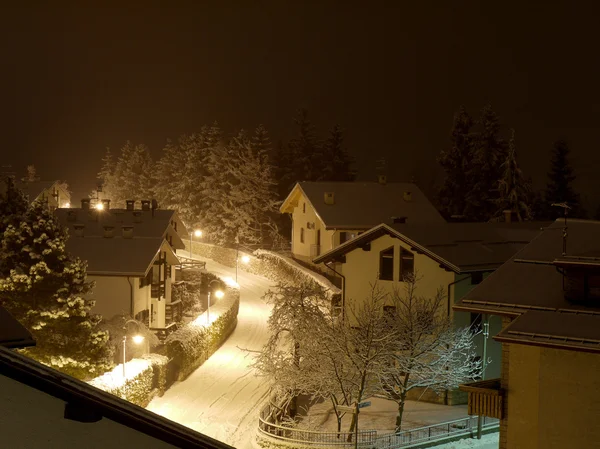 Night with snow — Stock Photo, Image