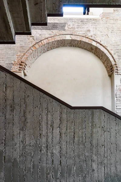 Detalhe Uma Parede Concreto Com Fundo Arco — Fotografia de Stock