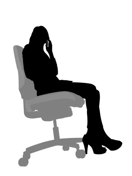 Silhouette secretary — Stock Photo, Image