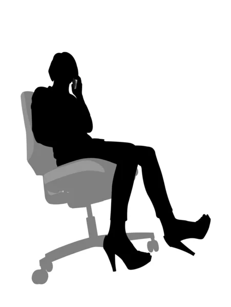 Silhouette secretary — Stock Photo, Image