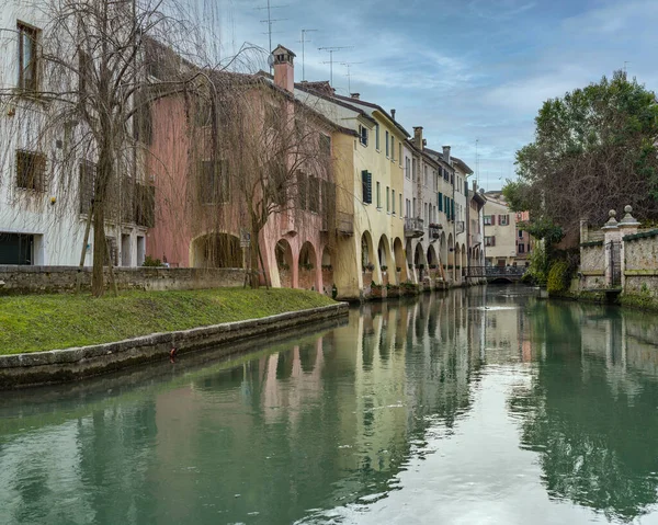 Widok Treviso Historycznego Miasta Włoszech — Zdjęcie stockowe