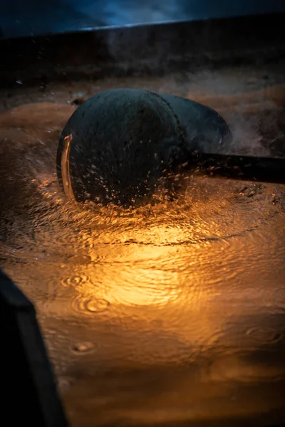 Lavorazione Del Vetro Una Fabbrica Vetro Creazione Oggetti — Foto Stock