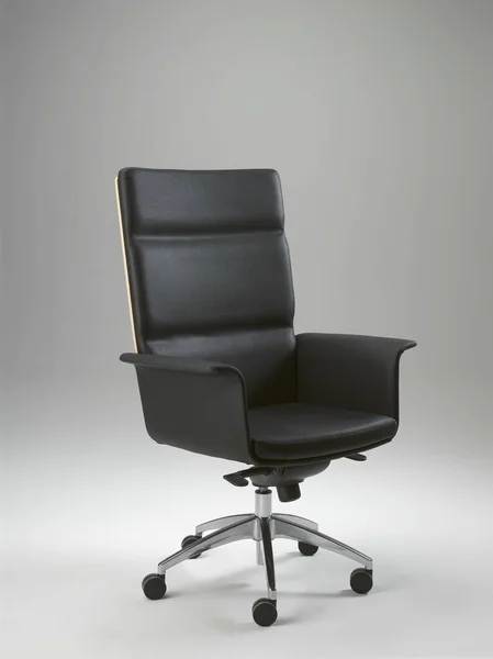 Leather armchair, for office, on a neutral background