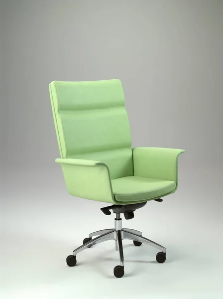 Leather armchair, for office, on a neutral background