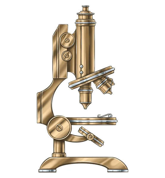 Collection of hand drawn vintage apothecary microscope on white background — Photo