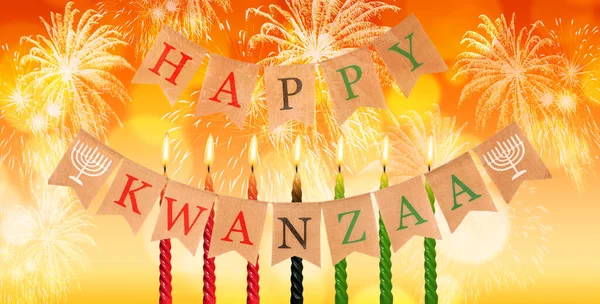 Gelukkige Kwanzaa Afrikaans Feestelijk Concept Zwarte Geschiedenis — Stockfoto