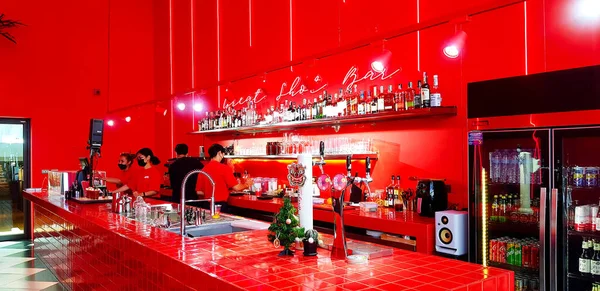 Phuket Thaïlande Mars 2022 Bar Rouge Café Caf Avec Beaucoup — Photo