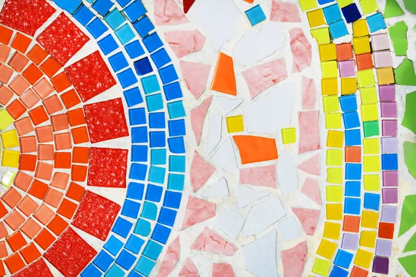 Kleurrijk Van Mozaïek Tegelvloer Voor Achtergrond Art Design Behang Gebarsten — Stockfoto