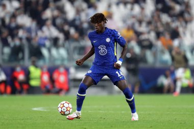 Torino, İtalya. 29 Eylül 2021. Chelsea Fc takımından Trevoh Chalobah Uefa Şampiyonlar Ligi H Grubu karşılaşmasında Juventus Fc ve Chelsea Fc arasında oynamıştır. .