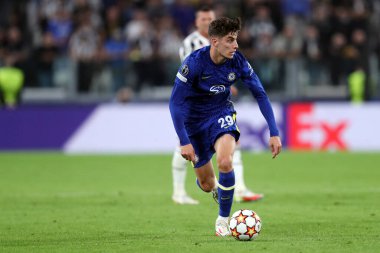 Torino, İtalya. 29 Eylül 2021. Chelsea Fc takımından Kai Havertz Uefa Şampiyonlar Ligi H Grubu maçında Juventus Fc ve Chelsea Fc arasında .