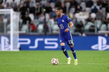 Torino, İtalya. 29 Eylül 2021. Uefa Şampiyonlar Ligi H Grubu Juventus Fc ve Chelsea Fc arasındaki maçta Chelsea Fc 'ten Hakim Ziyech .