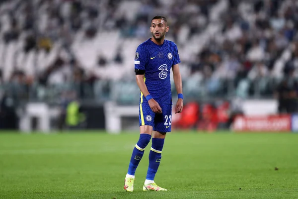 Torino Italië September 2021 Hakim Ziyech Van Chelsea Tijdens Uefa — Stockfoto