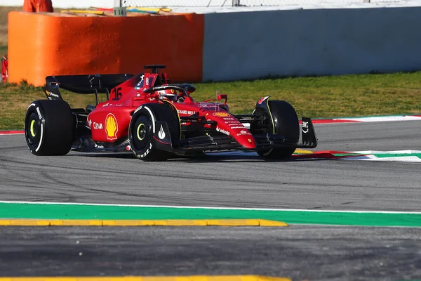 Charles Leclerc Ferrari Pista Durante Prueba Pretemporada Fórmula 2022 — Foto de Stock
