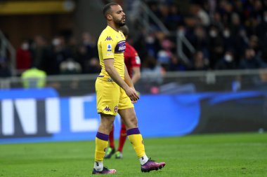 Milano, İtalya. 19 Mart 2022 'de Afc Fiorentina' dan Arthur Cabral Fc Internazionale ile Acf Fiorentina arasındaki A Serisi karşılaşmasında.