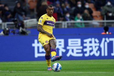 Milano, İtalya. 19 Mart 2022 Afc Fiorentina 'dan Igor Julio Fc Internazionale ile Acf Fiorentina arasındaki Serie A maçı sırasında.