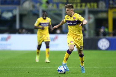 Milano, İtalya. 19 Mart 2022 'de Afc Fiorentina' dan Krzysztof Piatek Fc Internazionale ve Acf Fiorentina arasındaki Serie A maçı sırasında.