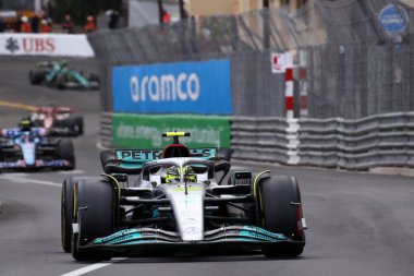 Monte-Carlo (Monaco) - 26-29 Mayıs 2022 - Mercedes AMG Petronas F1 takımından Lewis Hamilton Monako F1 Grand Prix sırasında  