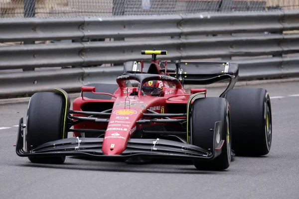 Monte Carlo Monako Května 2022 Carlos Sainz Scuderia Ferrari Během — Stock fotografie