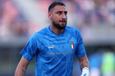 Bolonya, İtalya. 4 Temmuz 2022. İtalya ile Almanya arasındaki Uefa Milletler Ligi C Grubu karşılaşmasında İtalyan Gianluigi Donnarumma.