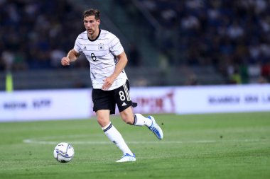 Bolonya, İtalya. 4 Temmuz 2022. Almanya ile İtalya arasındaki Uefa Milletler Ligi C Grubu karşılaşmasında Alman Leon Goretzka.