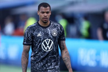 Bolonya, İtalya. 4 Temmuz 2022. Almanya ile İtalya arasındaki Uefa Milletler Ligi C Grubu karşılaşmasında Alman Lukas Nmecha.