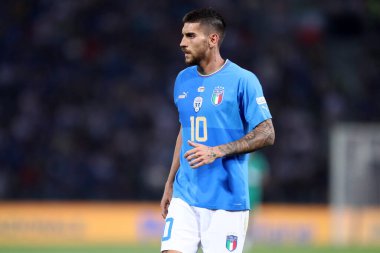 Bolonya, İtalya. 4 Temmuz 2022. İtalya ile Almanya arasında oynanan Uefa Milletler Ligi C Grubu karşılaşmasında İtalyan Lorenzo Pellegrini.