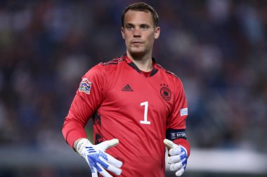 Bolonya, İtalya. 4 Temmuz 2022. Uefa Milletler Ligi C Grubu maçında Almanya ile İtalya arasındaki Manuel Neuer.