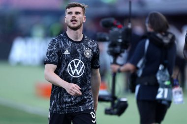 Bolonya, İtalya. 4 Temmuz 2022. Almanya ile İtalya arasında oynanan Uefa Milletler Ligi C Grubu karşılaşmasında Alman Timo Werner.