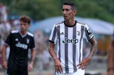 Angel Di Maria of Juventus Fc during the friendly match beetween Juventus and Juventus U23 at Stadio Comunale on August 4, 2022 in Villar Perosa, Italy .