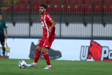 Mattia Valoti of Ac Monza during the Coppa Italia match beetween Ac Monza and Frosinone Calcio at U-Power Stadium on August 7, 2022 in Monza, Italy .