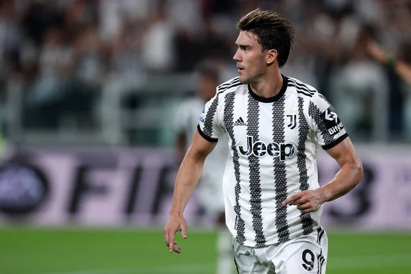 Dusan Vlahovic of Juventus Fc during the  Serie A match beetween Juventus Fc and Us Sassuolo at Allianz Stadium on August 14, 2022 in Torino, Italy .