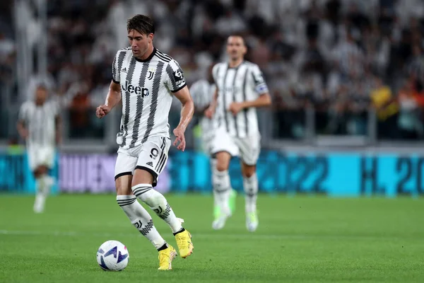 Dusan Vlahovic Juventus Serie Match Beetween Juventus Sassuolo Allianz Stadium — Fotografia de Stock