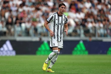 Dusan Vlahovic of Juventus Fc  during the Serie A match between Juventus Fc and As Roma.