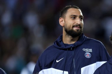 Paris Saint-Germain Fc takımından Gianluigi Donnarumma, Uefa Şampiyonlar Ligi H Grubu maçı sırasında Paris Saint Germain Fc ve Juventus Fc arasında 6 Eylül 2022 'de Paris, Fransa' da oynanan Parc des Princes maçında .
