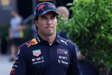 Monza, İtalya. 8-11 Eylül 2022. İtalya F1 Grand Prix 'sinde Red Bull Racing' den Sergio Perez,