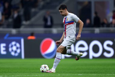 Fc Barcelona takımından Andreas Christensen, Uefa Şampiyonlar Ligi C Grubu maçında Fc Internazionale ve Fc Barcelona arasında 4 Ekim 2022 tarihinde Milano İtalya 'da oynanan Stadio Giuseppe Meazza maçında .