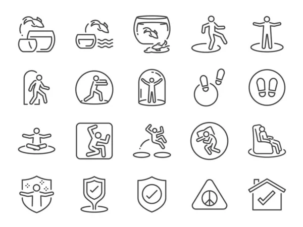 Conjunto Iconos Zona Confort Incluye Los Iconos Como Espacio Seguro — Vector de stock