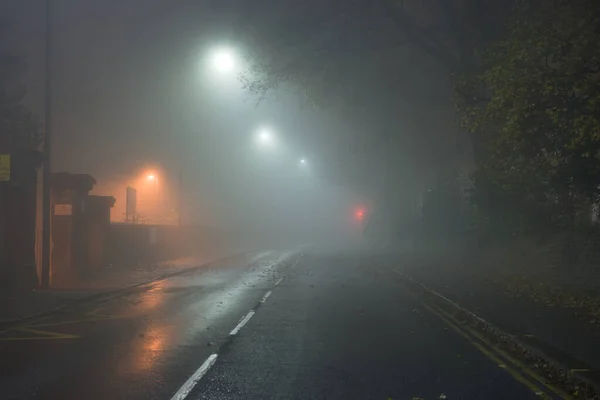 Sheffield 2020 Extremely Foggy Glossop Road Sheffield King Edward Vii — 스톡 사진