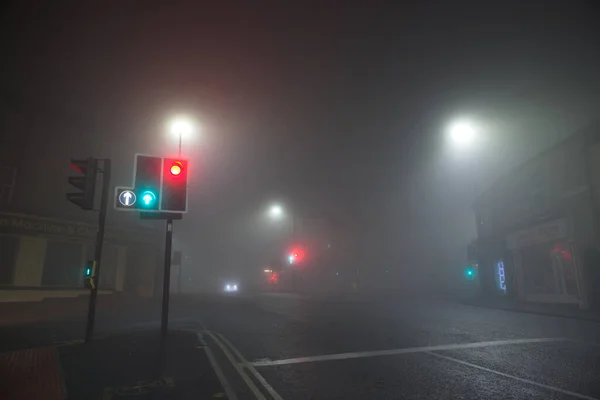 Sheffield Reino Unido Novembro 2020 Névoa Muito Pesada Numa Encruzilhada — Fotografia de Stock