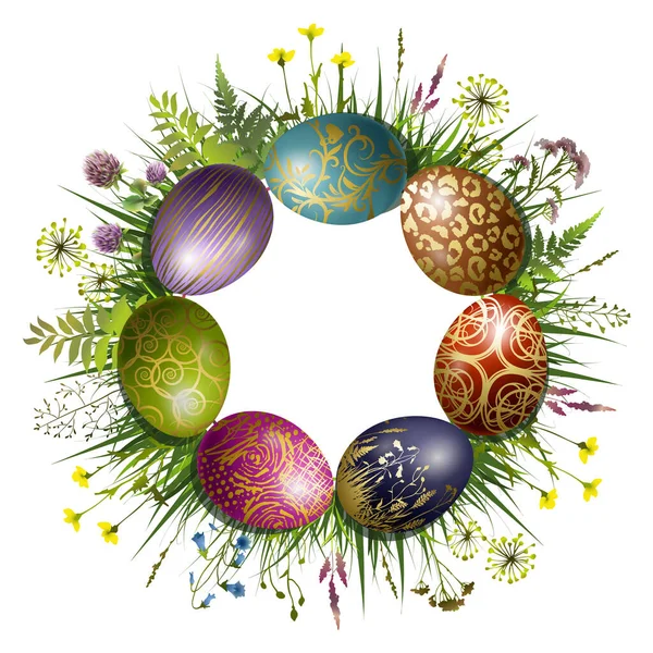 Renkli yumurta desenli Paskalya bayrağı..