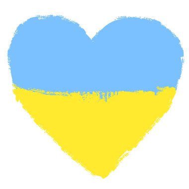 Mavi sarı kalp. Ukrayna bayrağı. Vektör illüstrasyonu