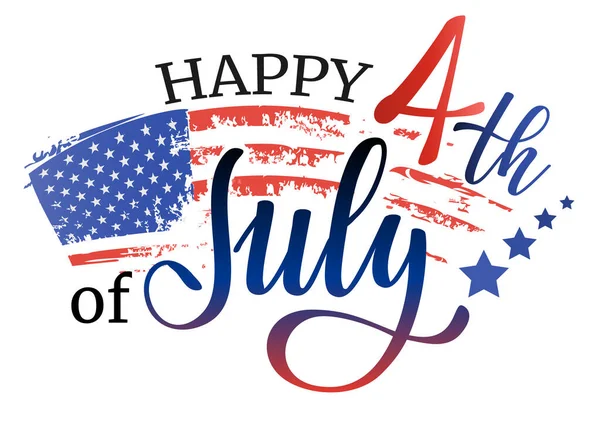 Happy 4Th July American Independence Day Greeting Card Banner Poster — стоковый вектор
