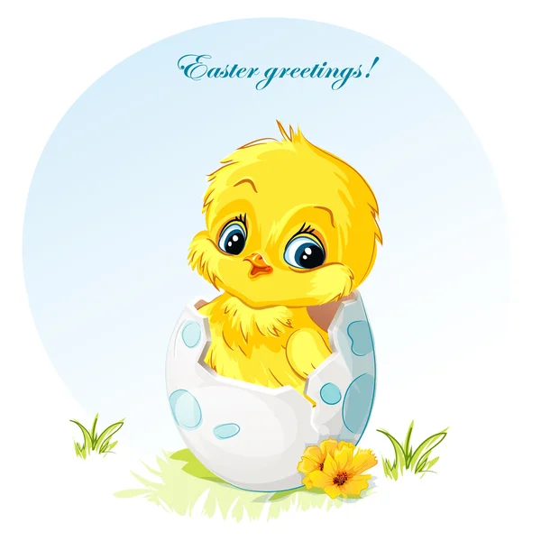 Young chick in egg — Stock Vector