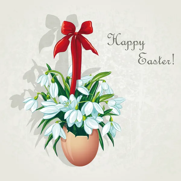 Easter card for the day with snowdrops-EPS10 — Stock Vector