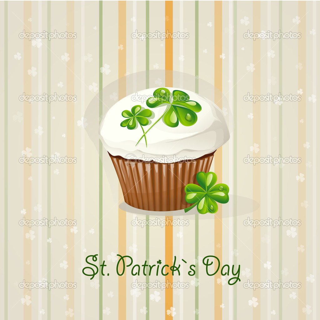St. Patrick's Day background with cake-EPS10