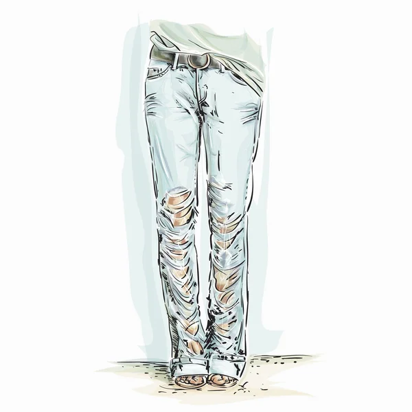 Blauwe jeans — Stockvector