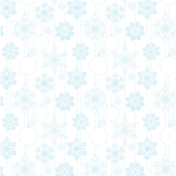 Muster von Schneeflocken und Christbaumkugeln — Stockvektor