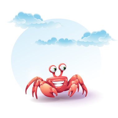 arka plan gökyüzü üzerinde neşeli Yengeç