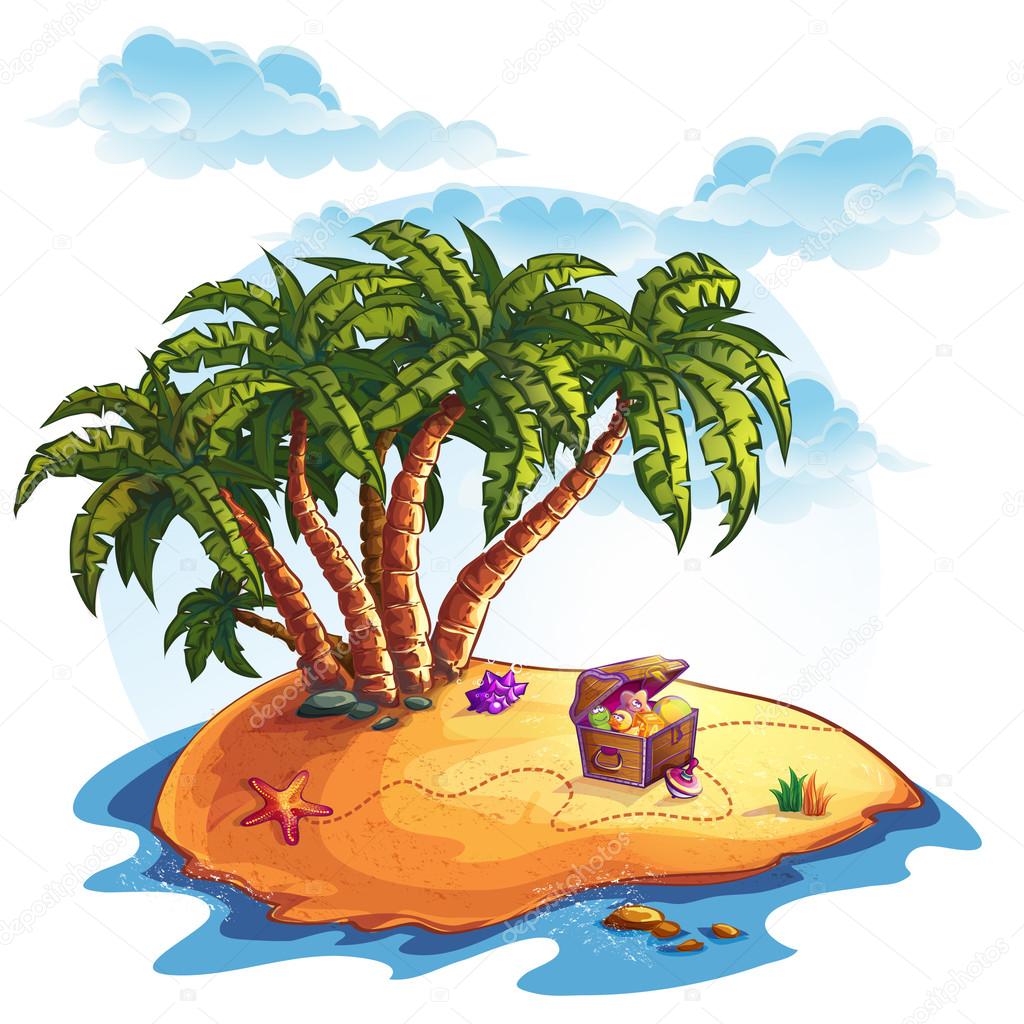 Treasure island and palms