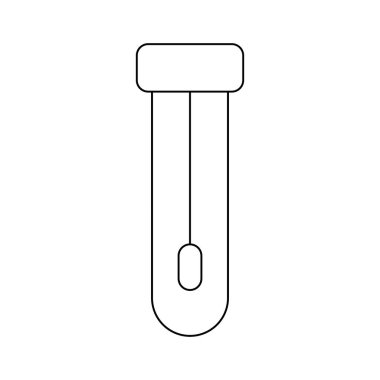 Covid-19 PCR virüs vektör çizgisi ikonu. Tıbbi laboratuvar analiz logosu. Piktogram web tasarımı izole edilmiş. DNA laboratuvar temizleme kiti.